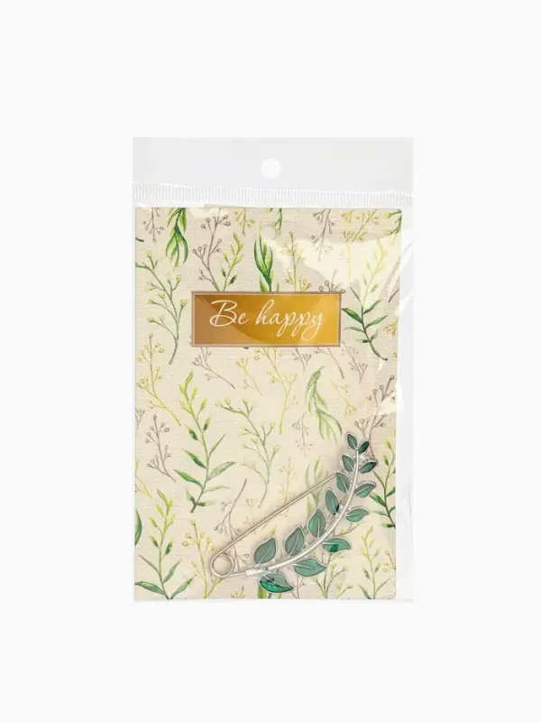 Булавка &laquo;Веточка лиственная&raquo;, 6.5 см, зелёная в серебре