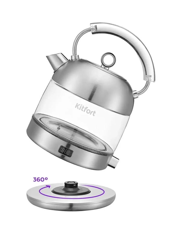 Чайник электрический стеклянный КТ-6172 - 1.7 л Чайник электрический стеклянный КТ-6172 - 1.7 л