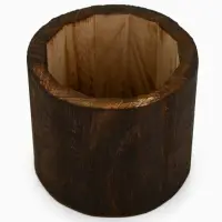 Ваза для цветов с деревянной подставкой из темного стекла, 25.5&times;10 см, 1.25 литра