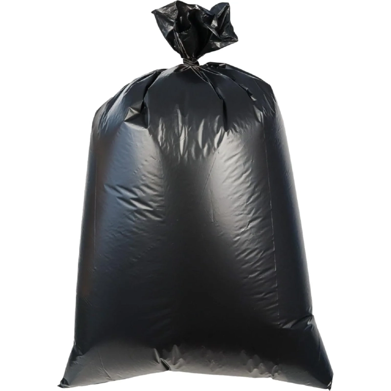 Мешки для мусора ПВД 160л 25 мкм, черные 78х106 см 10 шт/рул Элементари