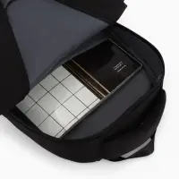 Рюкзак, 27*14*38,5 см, 2 отд 3н/карм, Комби, Водонепрон. дно, черный