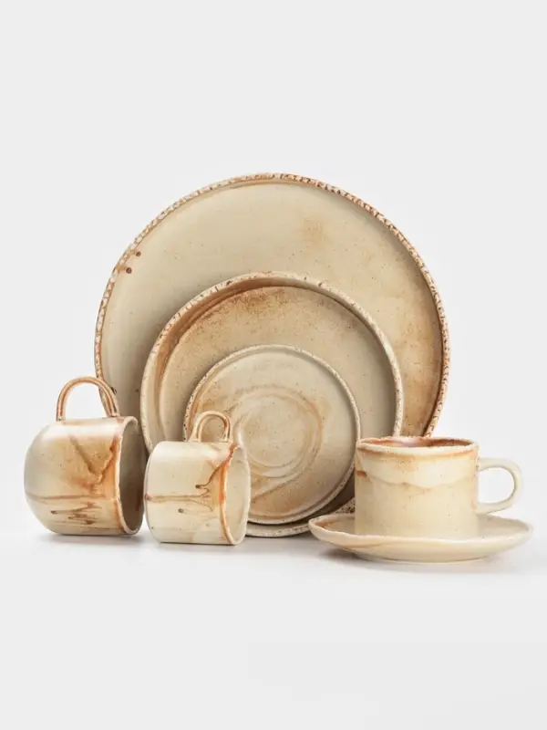 Тарелка глубокая Magistro Organic brown, 1 л, 25.2&times;25&times;5.3 см, фарфор, бежевая