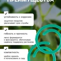 Скрепки садовые для подвязки растений, в наборе 50 шт., пластик, зелёные, Greengo