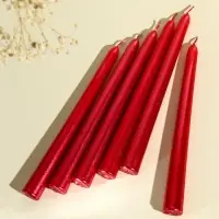 Набор свечей античных, 1.9&times;20 см, 6 шт., рубиновый металлик