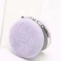 Зеркало складное с мехом, d=7.5 см, сиреневое