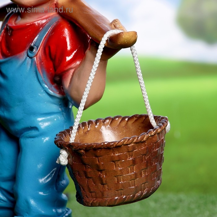 Садовая фигура из гипса «Мальчик с коромыслом», 33×18×49 см Садовая фигура из гипса «Мальчик с коромыслом», 33×18×49 см