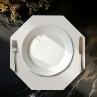 Салфетка сервировочная на стол &laquo;Тэм&raquo;, d=38 см, восьмиугольник, белая