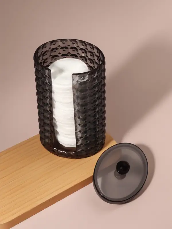 Органайзер для ватных дисков &laquo;Black Secret&raquo;, с крышкой, 18&times;10&times;7.5 см, чёрный