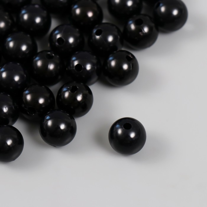 Набор бусин "Жемчуг" d 12 мм, 250 гр, чёрный