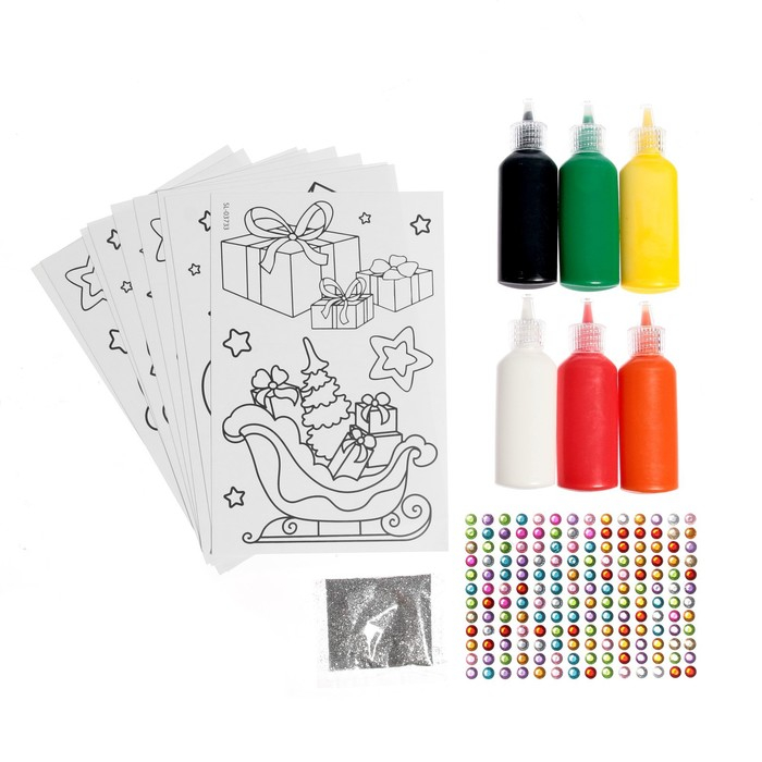 Набор для творчества «Раскрась витражики - новый год», 20 шт в наборе Набор для творчества «Раскрась витражики - новый год», 20 шт в наборе