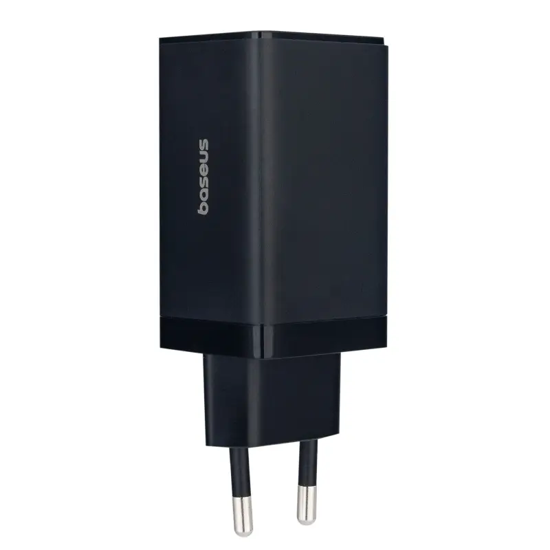 Сетевое зарядное устройство с кабелем Type-C-Type-C+2 PD65W+USB QC3.0 GaN CCGP120201 Baseus черный