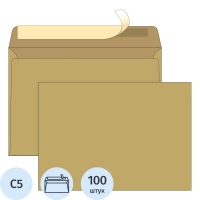 Конверт крафт С5 стрип Ecopost 162х229, 100 шт/уп