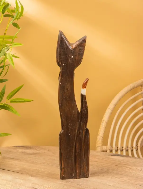 Сувенир «Кошка», 60×14×6 см, дерево, коричневый, МИКС Сувенир «Кошка», 60×14×6 см, дерево, коричневый, МИКС