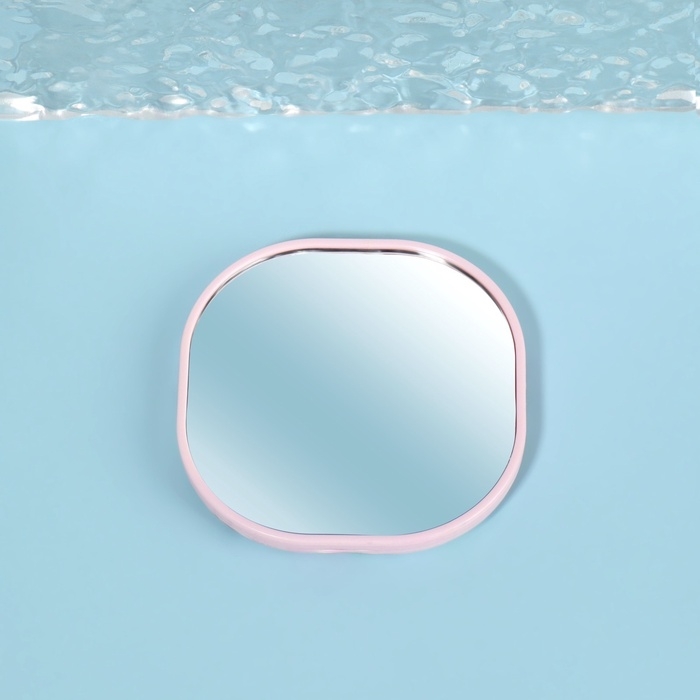 Зеркало карманное «Узор», с подставкой, 8 × 8 см, цвет розовый Зеркало карманное «Узор», с подставкой, 8 × 8 см, цвет розовый