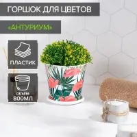 Горшок для цветов Доляна «Антуриум», 800 мл, цвет белый Горшок для цветов Доляна «Антуриум», 800 мл, цвет белый