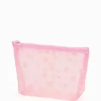 Косметичка дор Горох, сетка 17*6,5*13,5, отд на молнии, розовый Косметичка дор Горох, сетка 17*6,5*13,5, отд на молнии, розовый