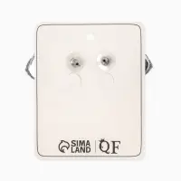 Серьги "Сияние вечера" сердце, цвет белый в серебре