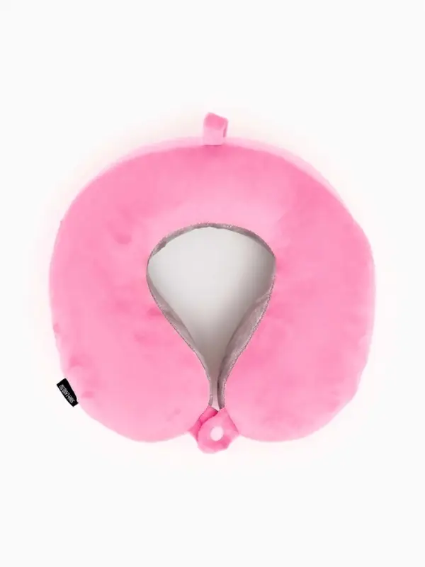 Подушка для путешествий бархатная формовая Подушка для путешествий бархатная формовая "Самолет", розовая