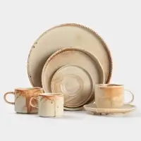 Тарелка Magistro Organic brown, d=16 см, фарфор бежевая