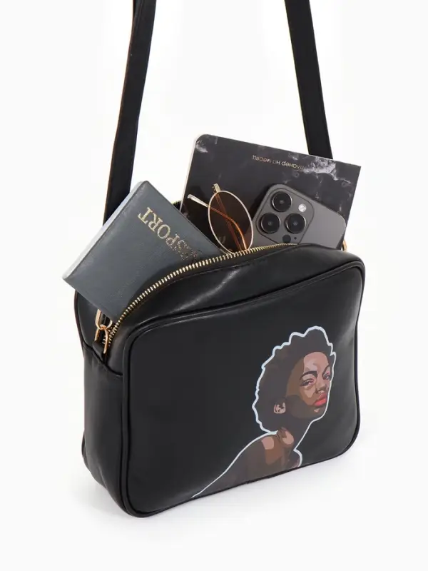 Сумка женская на молнии TEXTURA 22&times;8&times;17 см, чёрная