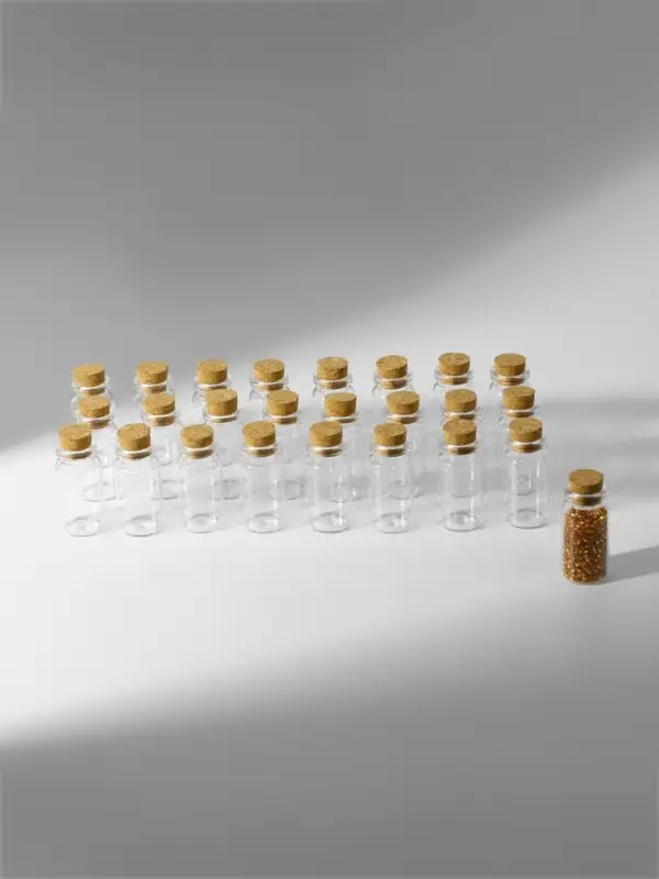 Набор баночек для хранения бисера, d=2&times;4 см, 25 шт., в контейнере, 11&times;11&times;5 см