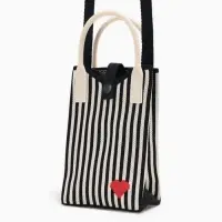 Сумка подр Сердце, 12*4*17, отд на кнопке, дл ремень, бело/черный Сумка подр Сердце, 12*4*17, отд на кнопке, дл ремень, бело/черный