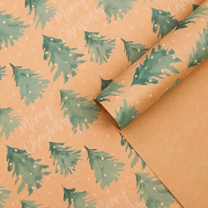 Бумага упаковочная крафтовая Merry christmas, 50×70 см Бумага упаковочная крафтовая Merry christmas, 50×70 см