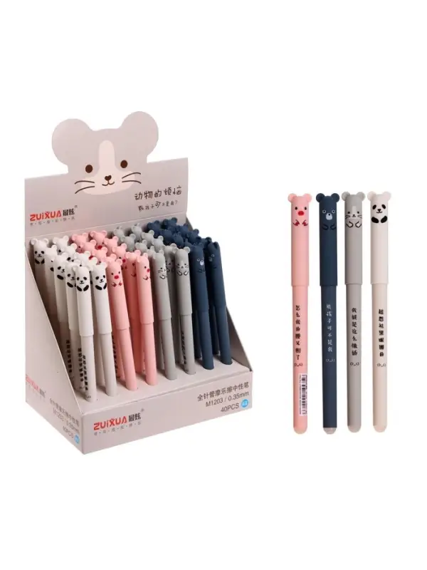 Стираемая ручка, гелевая, синий стержень, узел 0.35 мм, МИКС