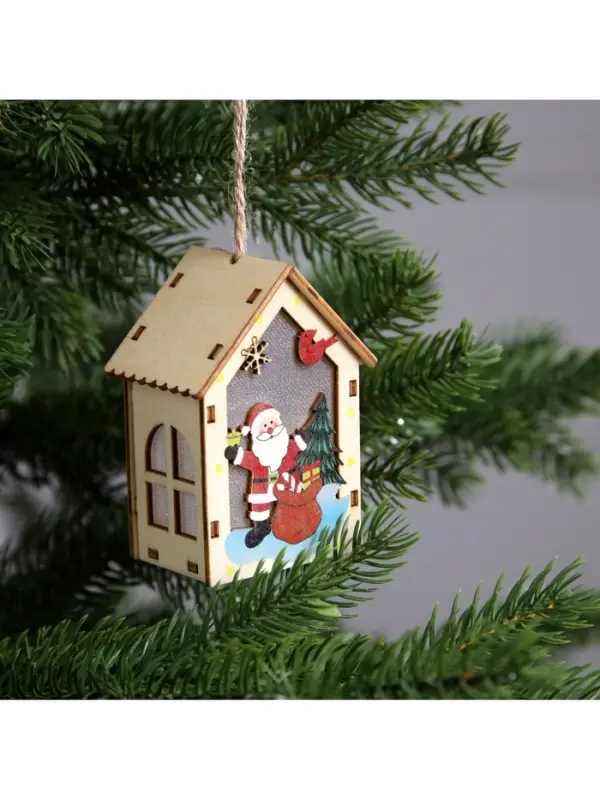 Ёлочная игрушка &laquo;Дед Мороз с подарками&raquo;, 4.5&times;5&times;5.6 см, 1 LED, от батареек, свечение тёплое белое