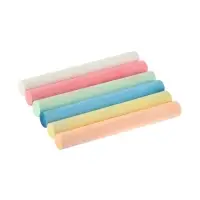 Мел школьный цветной, 6 цветов, круглый беспыльный, 24 штуки, в картонной коробке