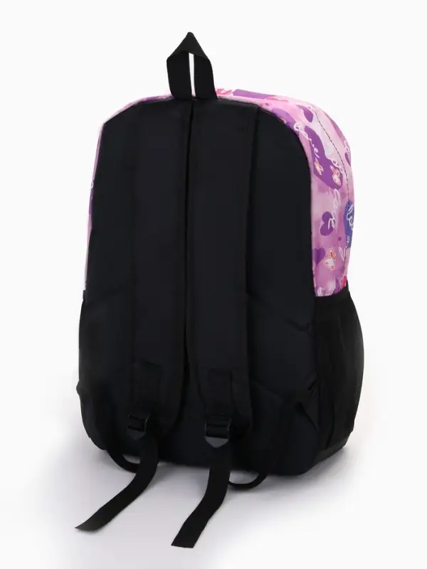 Рюкзак школьный на молнии, с карманами, с рисунком, размер 30&times;13&times;42 см, сиреневый