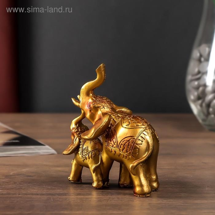 Сувенир полистоун Сувенир полистоун "Слон со слонёнком мозаика на попоне"МИКС 12х12х4 см