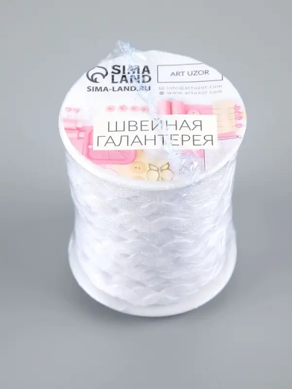 Тесьма отделочная &laquo;Вьюнчик&raquo;, 5 мм, 27&plusmn;1 м, белая №01