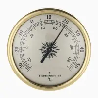 Термометр механический, настенный, d=7.2 см, золотая рамка