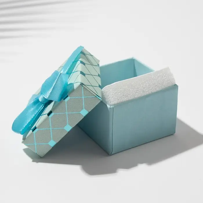 Коробочка подарочная под кольцо/серьги «Кубики», 5×5 (размер полезной части 4.5×4.5 см), МИКС, вставка белая