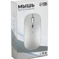 Мышь MB-2.4 беспроводная, оптическая, подсветка, 800-1600 dpi, USB, Bluetooth, серебристая