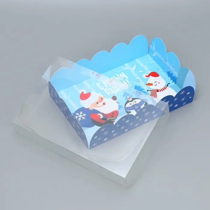 Коробка подарочная с PVC крышкой &laquo;С Новым годом!&raquo;, снеговик, 20&times;30&times;8 см