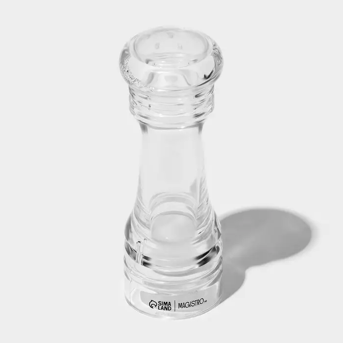 Набор для специй Magistro Glace. 2 предмета: мельница, солонка, 16.5 см, акрил, прозрачный