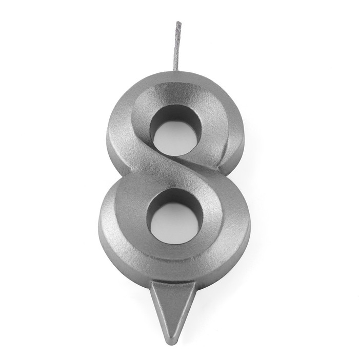 Свеча в торт Свеча в торт "Грань" ,цифра 8 , графит, 6,5 см