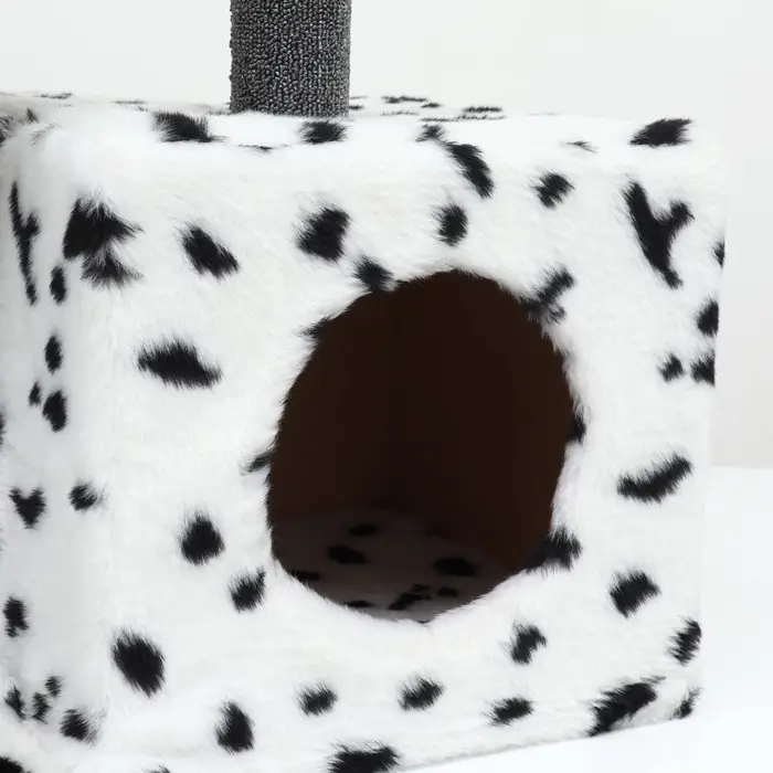 Домик для кошек с когтеточкой, 35&times;45&times;75 см, квадратный, 3х-этажный, ковролин, цвет МИКС