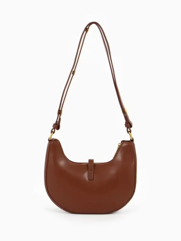 Сумка женская багет TEXTURA на молнии, 24&times;6&times;14 см, коричневая