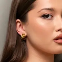 Серьги клипсы для ушей QF &laquo;Узел&raquo;, цвет чернёное золото
