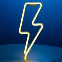 Неоновая вывеска &laquo;Молния&raquo; 34x13 см, от батареек ААх3, USB, свечение тёплое белое