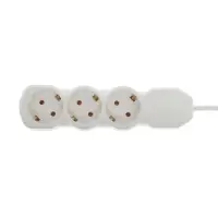Удлинитель сетевой Luazon Lighting ECO 3 розетки, 10 м, 10 А, 2200 Вт, заземление, белый