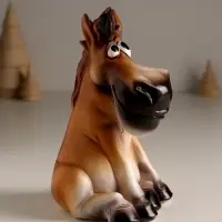 Копилка полистоун "Улыбающийся конь" 10х9х14,5 см