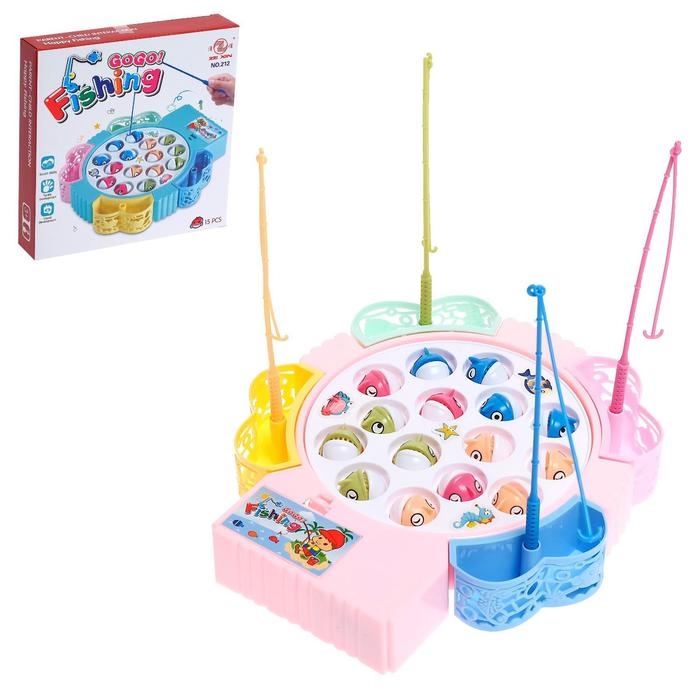 Рыбалка «Маленькие рыбки» 15 рыбок, 4 удочки, МИКС Рыбалка «Маленькие рыбки» 15 рыбок, 4 удочки, МИКС