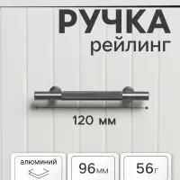 Ручка-рейлинг CAPPIO PIMPLY, d=12 мм, м/о 96 мм, цвет графит