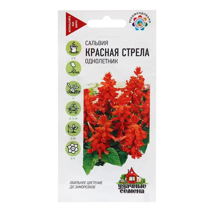 Семена Сальвия Семена Сальвия "Красная стрела", ц/п, 0,05 г