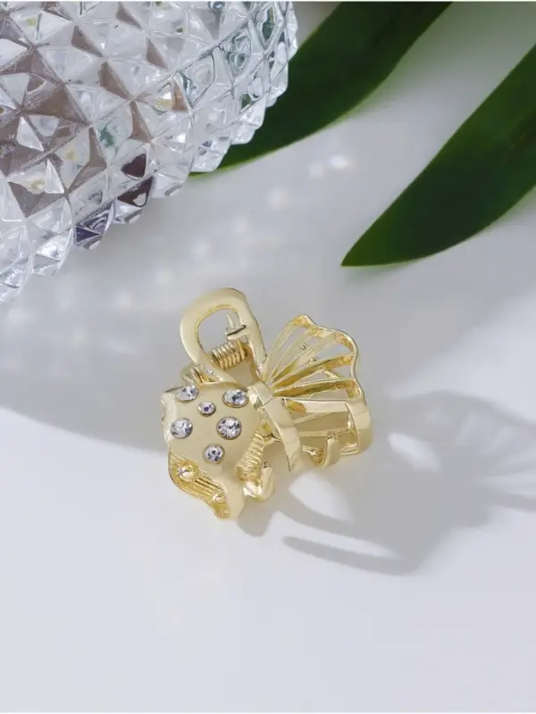 Крабик для волос &laquo;Оливия&raquo;, бант, 2.5 см, золотистый