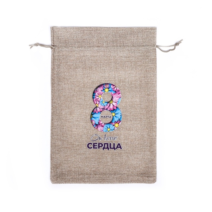 Мешок подарочный с термонаклейкой Мешок подарочный с термонаклейкой "С 8 марта!" 20 x 30 см набор 5шт 9924386